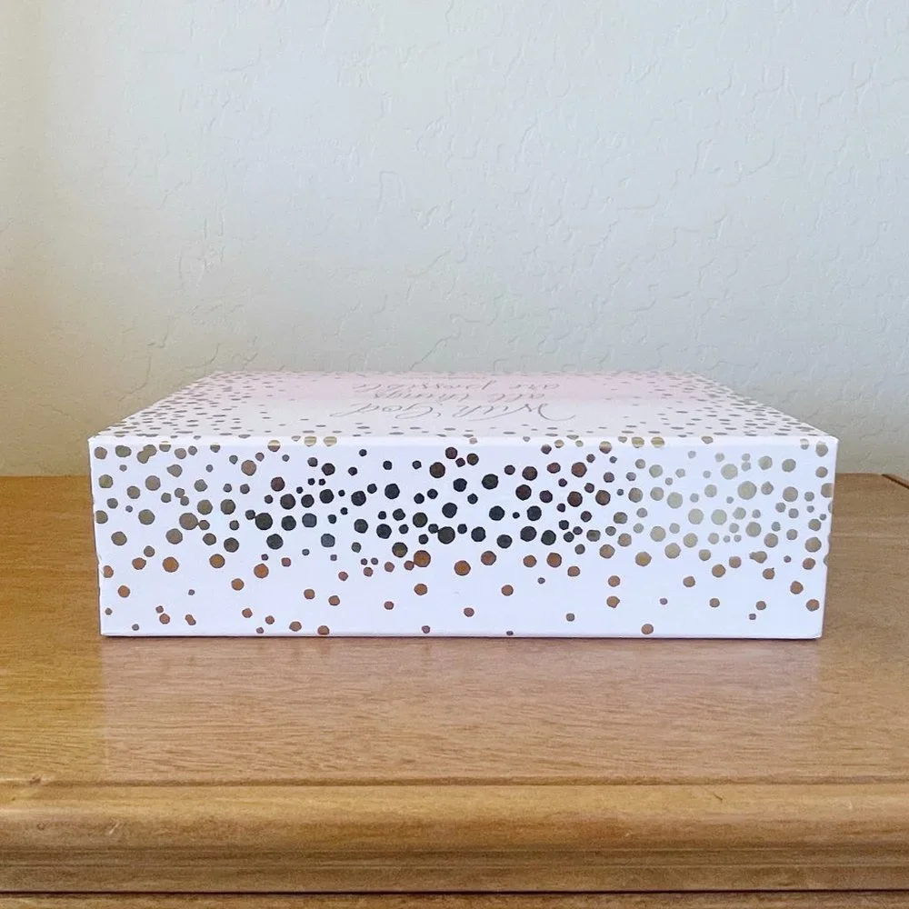 Decorative Storage Box With God All Things Are Possible Matthew 19 26 Pink Gold